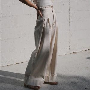 St. Agni Lise Linen Trouser Pant Sz L